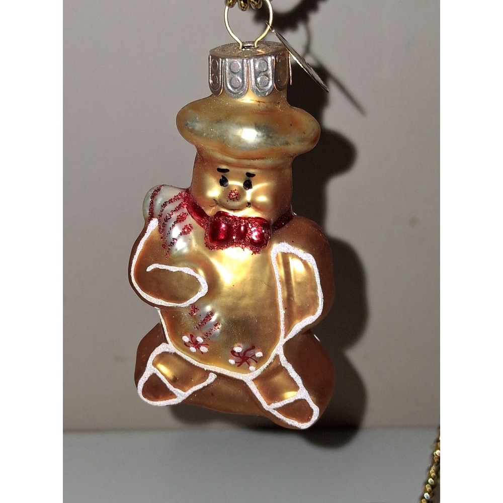 Christopher Radko Gingerbread Baker Chef Glass Christmas Ornament 3"